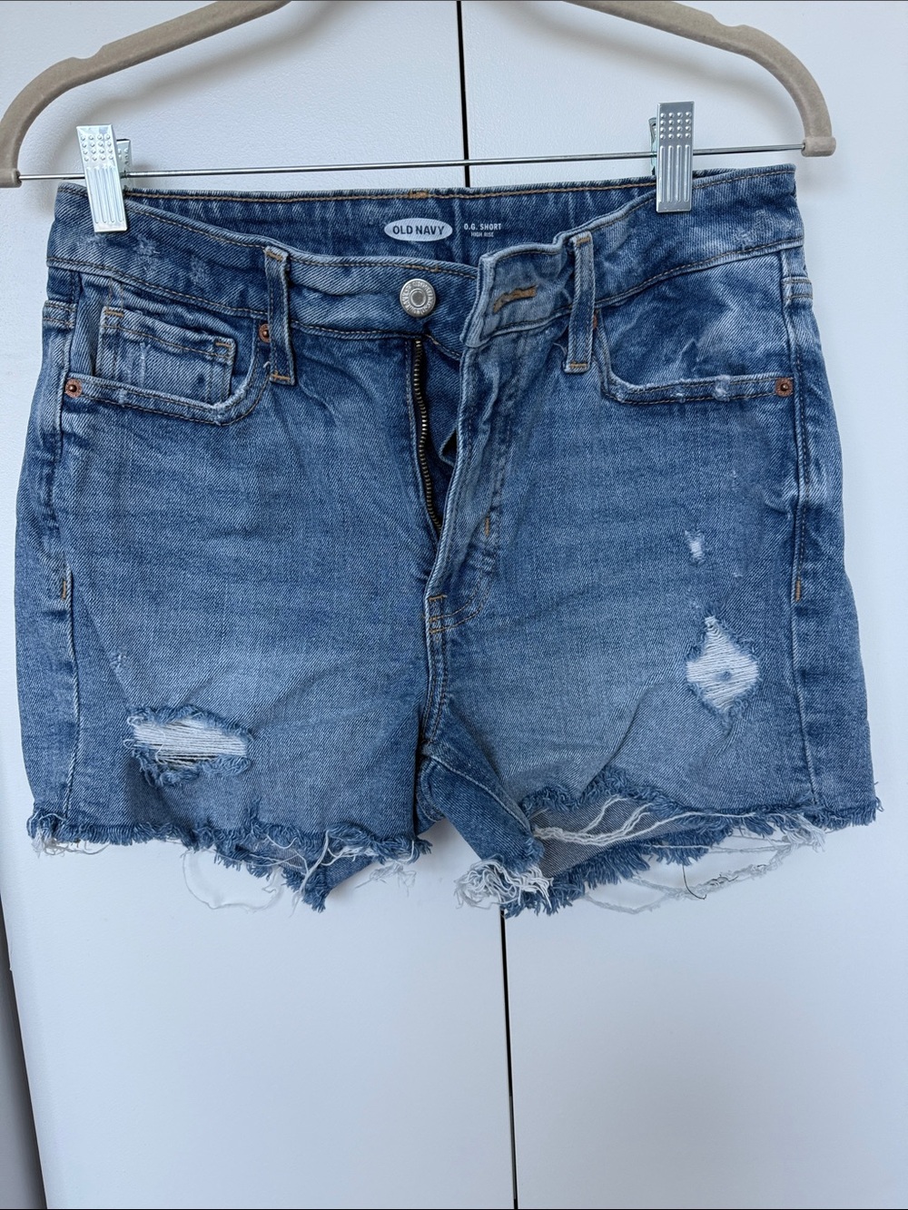 Old Navy Blue OG High Rise Jean Shorts
